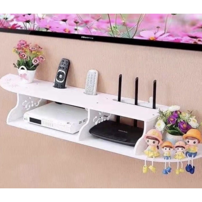 Suport elegant pentru router si alte dispozitive sau obiecte de decor 100x23cm alb