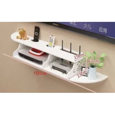 Suport elegant pentru router si alte dispozitive sau obiecte de decor 100x23cm alb