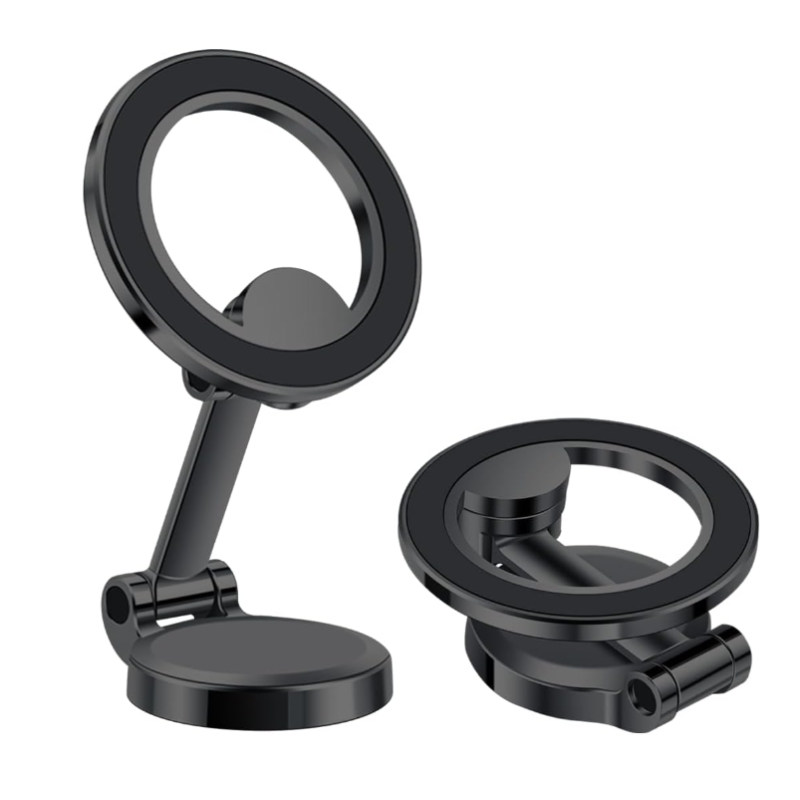 Suport magnetic auto rotativ la 360 grade cu baza rotunda pliabil