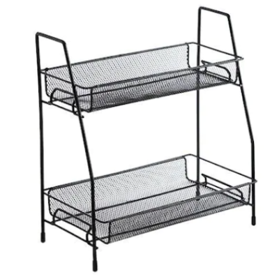 Suport organizator din metal cu 2 etajere AMIGOLD