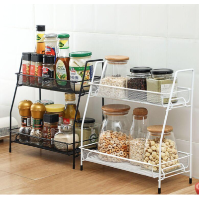 Suport organizator din metal cu 2 etajere AMIGOLD