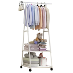 Suport pentru haine si pantofi pe roti otel inoxidabil