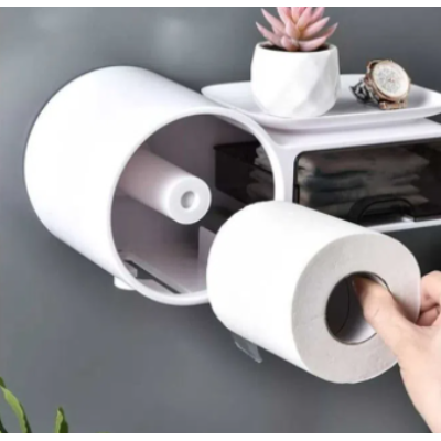 Suport pentru hartie igienica SNH-1 si servetele de perete cu sertar depozitare
