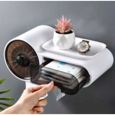 Suport pentru hartie igienica SNH-1 si servetele de perete cu sertar depozitare