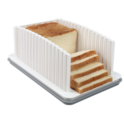 Suport pentru paine cu tavita si ghid de feliere cu latime reglabila