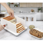 Suport pentru paine cu tavita si ghid de feliere cu latime reglabila