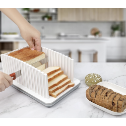 Suport pentru paine cu tavita si ghid de feliere cu latime reglabila