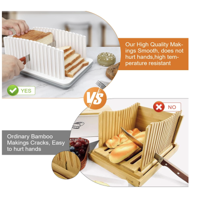 Suport pentru paine cu tavita si ghid de feliere cu latime reglabila