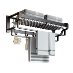 Suport prosoape baie aluminiu spatial lungime 45 cm Negru