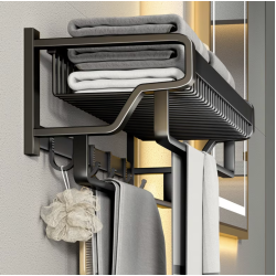 Suport prosoape baie aluminiu spatial lungime 45 cm Negru