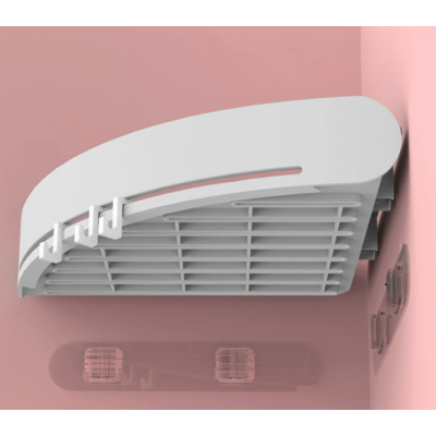 Suport/raft autoadeziv de colt pentru baie cu 3 carlige roz