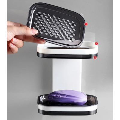 Suport sapun cu sertar fixare prin lipire