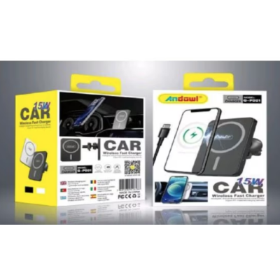 Suport telefon auto Andowl Q PD21 negru cu incarcare wireless reglabil