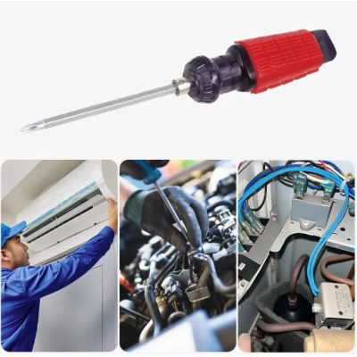 Surubelnita cu 2 capete Magnetice si maner Rosu Antialunecare