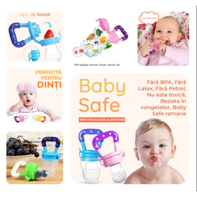 Suzeta dentitie pentru fructe ROZ