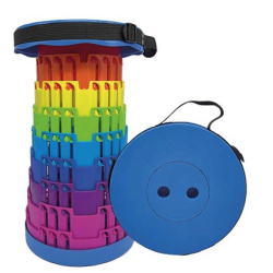 Taburet telescopic curcubeu albastru