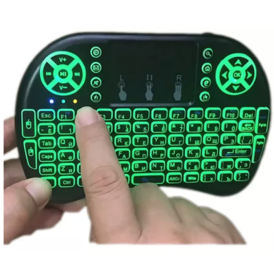 Tastatura Mini Wireless Q K07 cu Touchpad 2.4 GHz Iluminare RGB 7 Culori 
