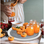 Tava rotativa gri cu alb