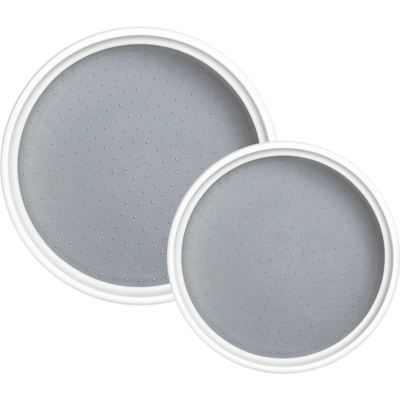 Tava rotativa gri cu alb