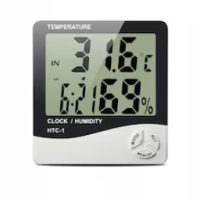 Termometru si higrometru digital Ceas 3 taste Suport Stand Alb