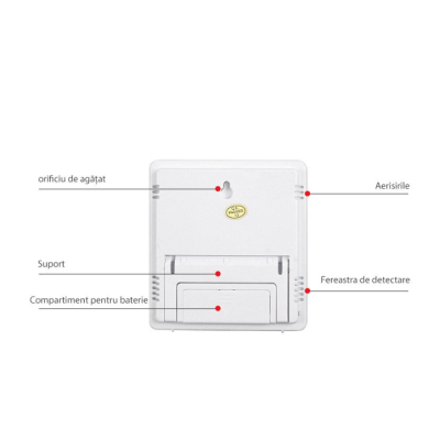 Termometru si higrometru digital Ceas 3 taste Suport Stand Alb