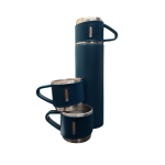 Termos 500 ml + 2 cesti otel inoxidabil albastru