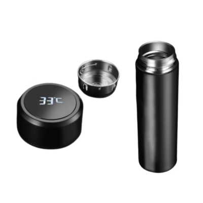 Termos cu afisaj temperatura LED Baterie durabila 0.5 L Negru