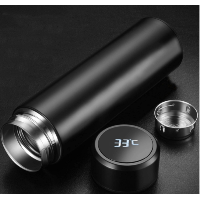 Termos cu afisaj temperatura LED Baterie durabila 0.5 L Negru