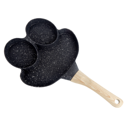 Tigaie antiaderenta cu 3 compartimente rotunde