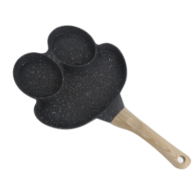 Tigaie antiaderenta cu 3 compartimente rotunde