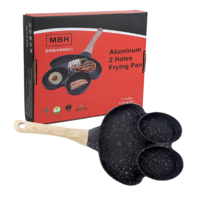 Tigaie antiaderenta cu 3 compartimente rotunde