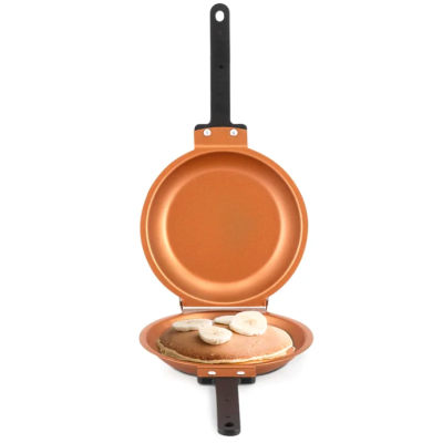 Tigaie dubla pentru clatite antiaderenta manere reci