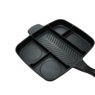 Tigaie grill multifunctionala cu 5 compartimente pentru gatit MANER LEMN