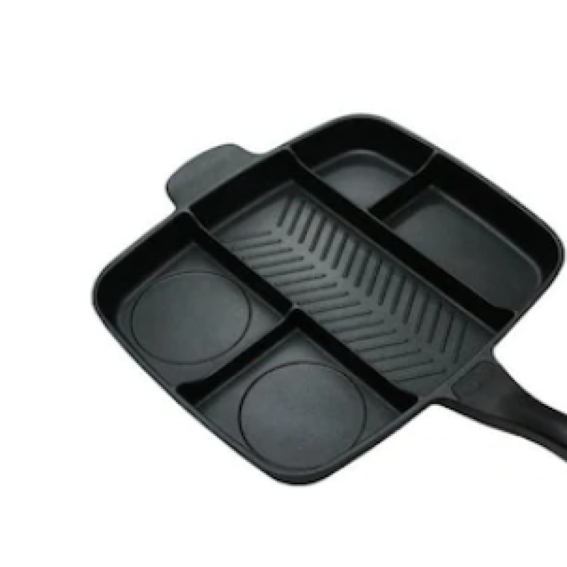 Tigaie grill multifunctionala cu 5 compartimente pentru gatit MANER LEMN