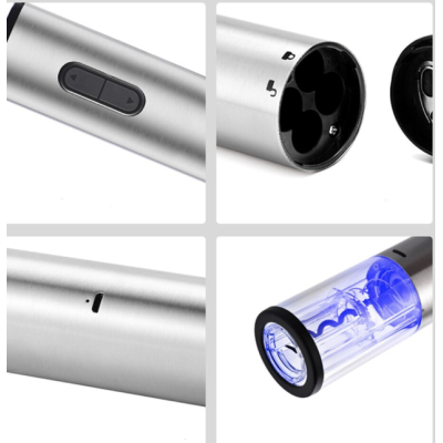 Tirbuson electric pentru sticle de vin cu dispozitiv inlaturare sigiliu Argintiu