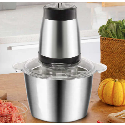 Tocator Electric Multifunctional Q JR842 650W cu 2 Viteze din Inox pentru Carne Fructe si Legume Capacitate 3L