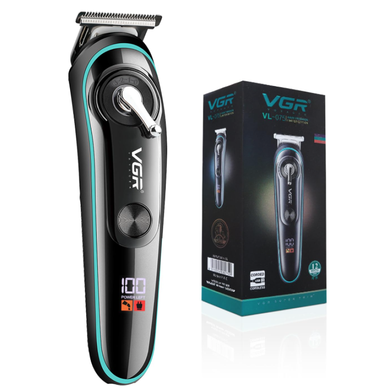 Trimmer profesional VGR V 075 cu afisaj LED si 4 piepteni