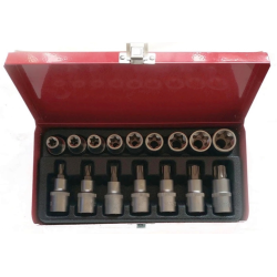 Trusa 16 piese 1/2 chei tubulare torx si capete biti torx 