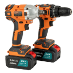 Trusa 1 masina de gaurit + 1 insurubat pe acumulator cu impact  2 acumulatori 4 Ah JPE