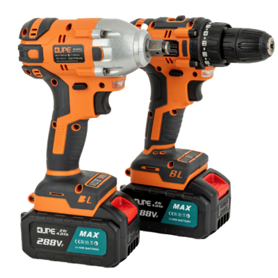 Trusa 1 masina de gaurit + 1 insurubat pe acumulator cu impact  2 acumulatori 4 Ah JPE