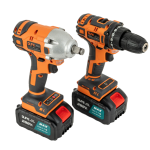 Trusa 1 masina de gaurit + 1 insurubat pe acumulator cu impact  2 acumulatori 4 Ah JPE