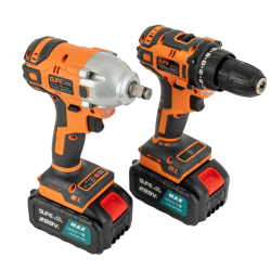 Trusa 1 masina de gaurit + 1 insurubat pe acumulator cu impact  2 acumulatori 4 Ah JPE