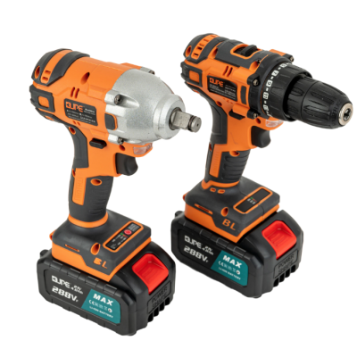 Trusa 1 masina de gaurit + 1 insurubat pe acumulator cu impact  2 acumulatori 4 Ah JPE