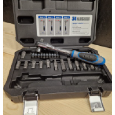 Trusa 34 piese biti clichet cu prindere dubla 1/4 biti si 3/8 tubulare