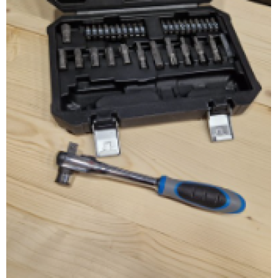 Trusa 34 piese biti clichet cu prindere dubla 1/4 biti si 3/8 tubulare