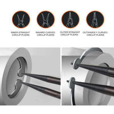 Trusa 4 clesti pentru sigurante cu varfuri diferite