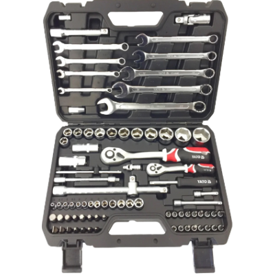 Trusa 82 scule mixte de mana cutie plastic neagra