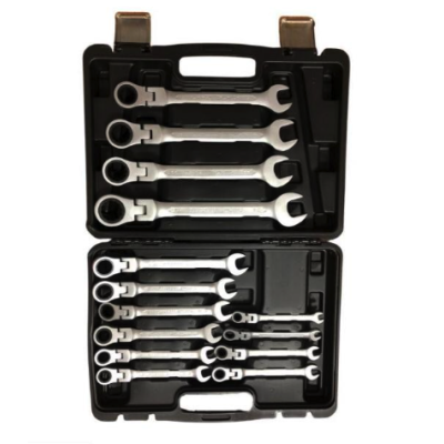 Trusa chei combinate cu clichet si cap articulat dimensiuni de la 8 la 24mm 14 piese