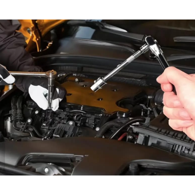 Trusa de chei tubulare 40 de piese sistem metric si SAE cutie gri