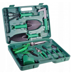 Trusa de gradinarit completa servieta platic VERDE 10 piese MX992 